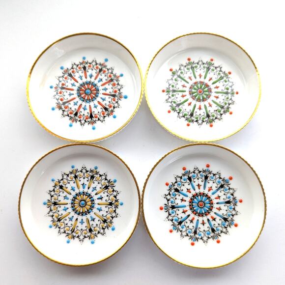 Vintage Royal Worcester Bone China Hand Painted Ornate England G676 Coasters - Picture 1 of 6